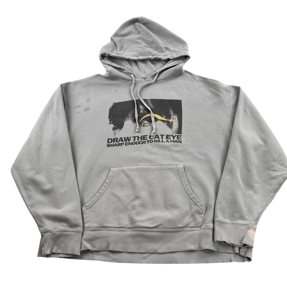 Taylor Swift Midnights Hoodie XL Grey Women Draw The Cat Eye Graphic Tour Merch